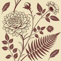 create a seamless pattern with opulent floral decorations vector