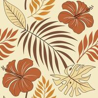 create a seamless pattern with a grid of illustrated botanicals vector
