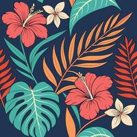 create a seamless pattern featuring a lush blooming meadow vector