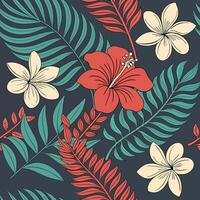 soft minimalist seamless pattern with flower icons vector