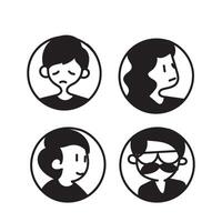 four people with different facial expressions in a circle vector