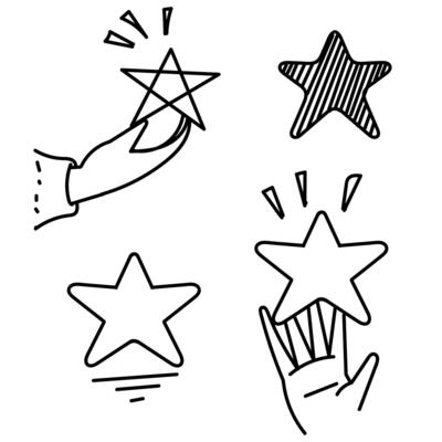 hand holding a star illustration