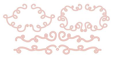 Hand drawn flourishes and ornamental text frames, elegant vintage calligraphic frames set for invitations certificates and greeting cards vector