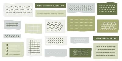 Hand illustrated checked grid and stripe layout for personal notepads and collage backgrounds vector