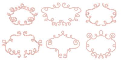 Elegant vintage calligraphic frames set with hand drawn flourishes and ornamental text separators for invitations certificates and greeting cards vector
