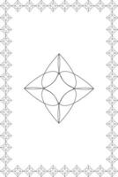 Floral Abstract Design with Frame line art vector