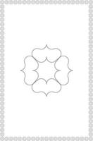 Symmetrical Floral Abstract Design with Frame illustration vector