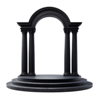 Abstract Black Portal with Columns and Steps, 3D Rendered png