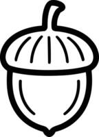 Outlined Acorn Icon - Simple Thanksgiving Fall Design vector