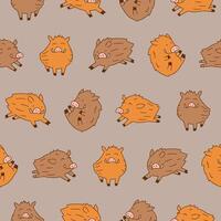 Wild Boar Seamless Pattern Background for Print Fabric Surface Fashion Wrapping vector