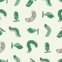 Seamless Pattern of Caterpillar Insect Pupa Background for Fashion Wrapping Print Fabric vector