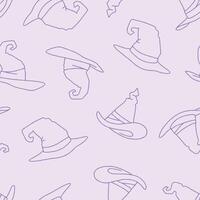 Outline Wizard Hat Seamless Pattern Background for Surface Print Fabric Fashion Wrapping vector