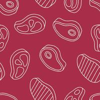 Outline Meat Seamless Pattern Background for Surface Print Fabric Fashion Wrapping vector