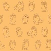 Outline Owl Seamless Pattern Background for Print Fabric Surface Fashion Wrapping vector