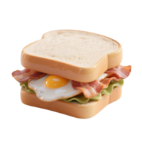 A sandwich with bacon and an egg on it png