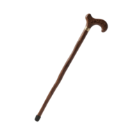 A walking cane with a wooden handle png