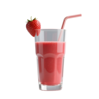 A strawberry smoothie with a straw and a straw png