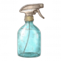 Clear spray bottle with trigger nozzle, ideal for organic gardening and pest control. This versatile tool is perfect for applying solutions to plants, ensuring healthy growth and protection png