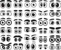 Unique Cartoon eyes collection diverse expressions set vector