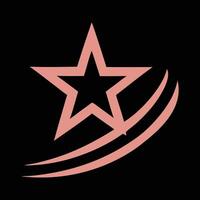 Star Icon with Curved Lines vector