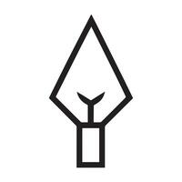 Black Spearhead Icon with Bold Typography vector