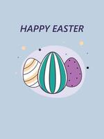 Easter Holiday Background with Colorful Eggs vector
