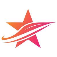 Dynamic Gradient Star and Swoosh Logo vector