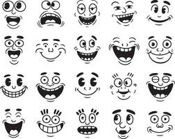 Best Collection of funny cartoon faces expressions vector