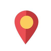 Red map pin location marker. Suitable for maps, GPS apps, travel interfaces, or location-based services vector