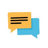 Colorful speech bubbles icon representing messaging or communication. Useful for chat apps, forums, and social media vector
