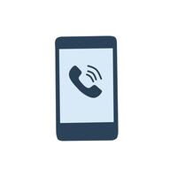Smartphone with call symbol, representing phone calls, contact, customer service, or mobile communication vector