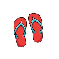 A pair of red flip flops on a white background vector