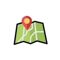 Map with location pin, representing GPS navigation, travel destinations, or address finding vector
