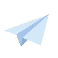 Paper airplane icon representing sending messages, quick delivery, or modern communication vector