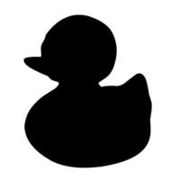 silhouette of a rubber duck toy, commonly used in bathtubs. Simple, iconic design ideal for children's products, bath themes, and playful illustrations vector