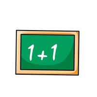 A chalkboard with the number one and one written on it vector