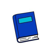 Blue closed book illustration in flat style. Perfect for education, reading, library, student, and study concepts. Clean and minimal design. vector