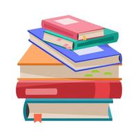Various notebook position. Messy stack of books. Materials for education, reading, literature, and scientific theme. vector