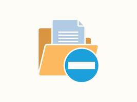 Remove file icon in simple flat style design vector