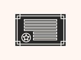 certificate icon featuring a document with a seal vector