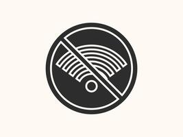 no WiFi icon featuring a crossed-out wireless signal vector