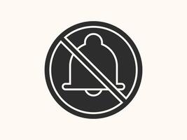 notification off icon showing a bell with a cross mark vector
