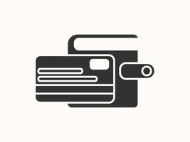 Wallet and credit card icon in simple design vector