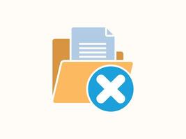 Delete file icon in simple design vector