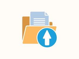 Upload file icon in simple flat style design vector