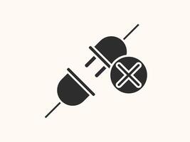disconnected icon featuring a broken plug or link vector
