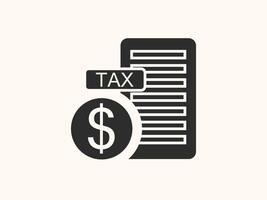 icon of tax in flat style vector