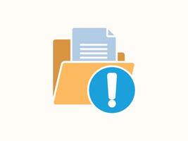 Warning file icon in flat style vector