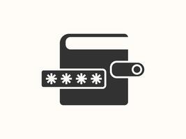 Password wallet icon in flat design vector