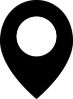 Map pointer black icon. GPS location stencil symbol vector